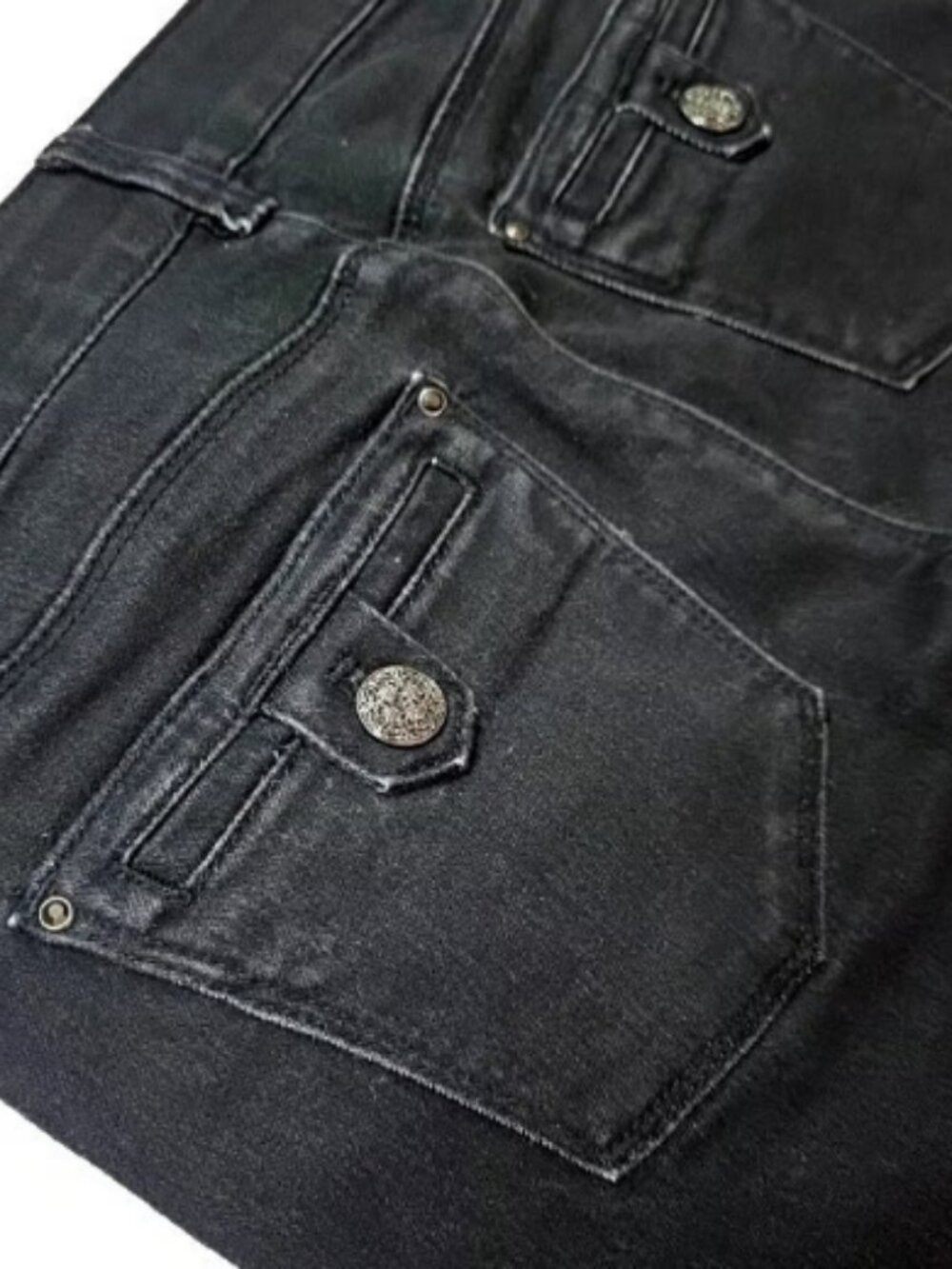 White House Black Market Women's Size 2S Skinny Flare Black Jeans Denim SHORT